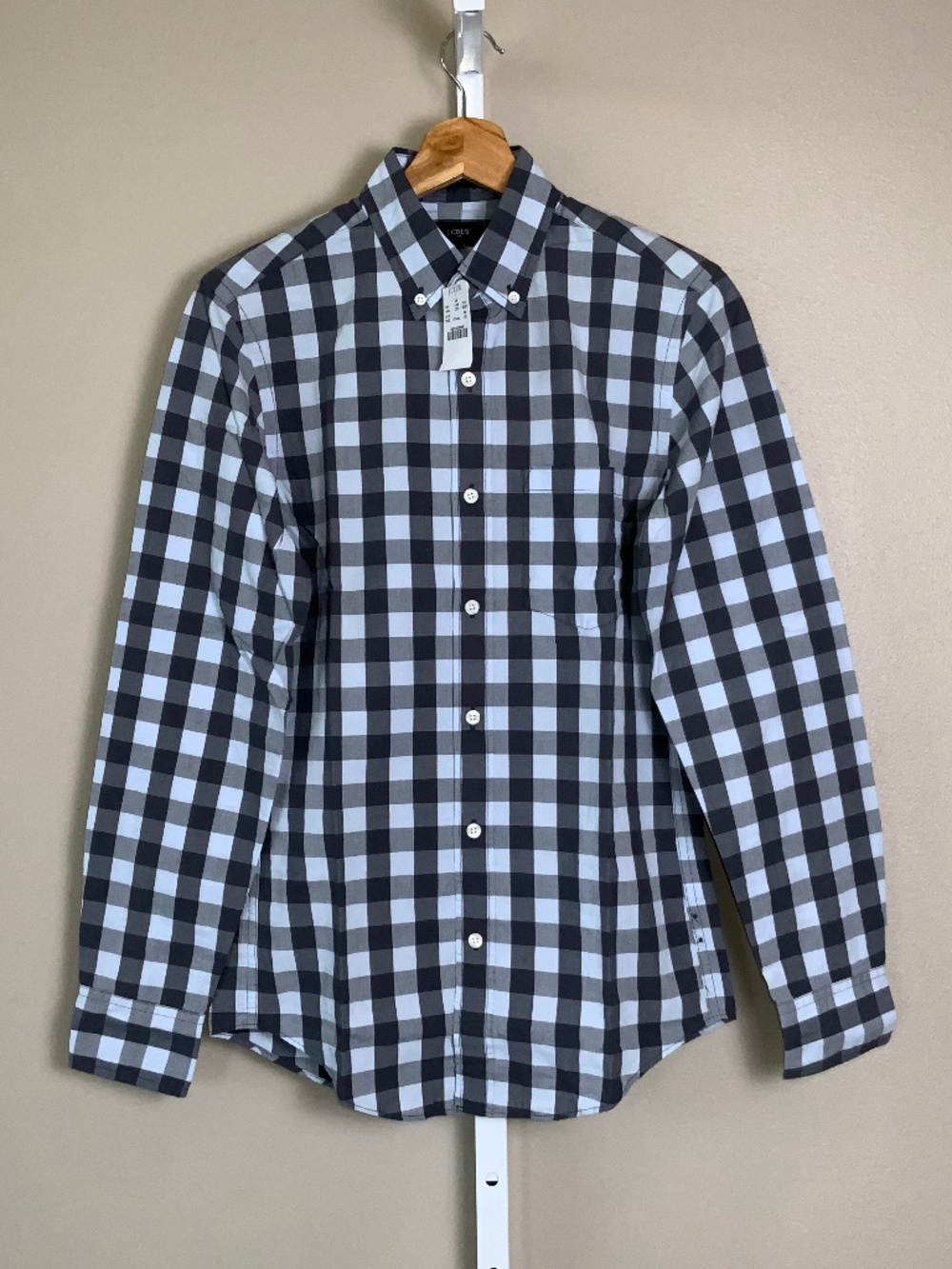 J. Crew Factory Slim Washed Button Down Oxford Shirt in Double Gingham